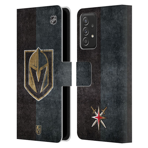 NHL Vegas Golden Knights Half Distressed Leather Book Wallet Case Cover For Samsung Galaxy A53 5G (2022)