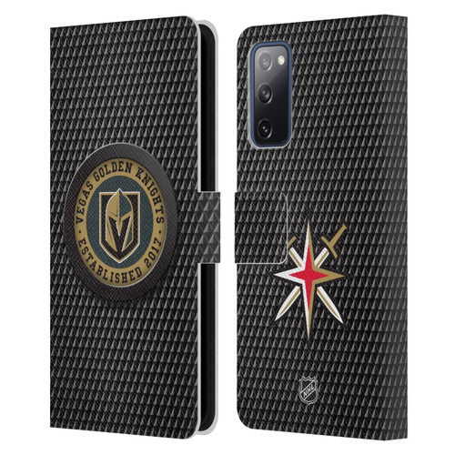 NHL Vegas Golden Knights Puck Texture Leather Book Wallet Case Cover For Samsung Galaxy S20 FE / 5G