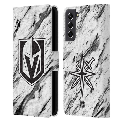 NHL Vegas Golden Knights Marble Leather Book Wallet Case Cover For Samsung Galaxy S21 FE 5G