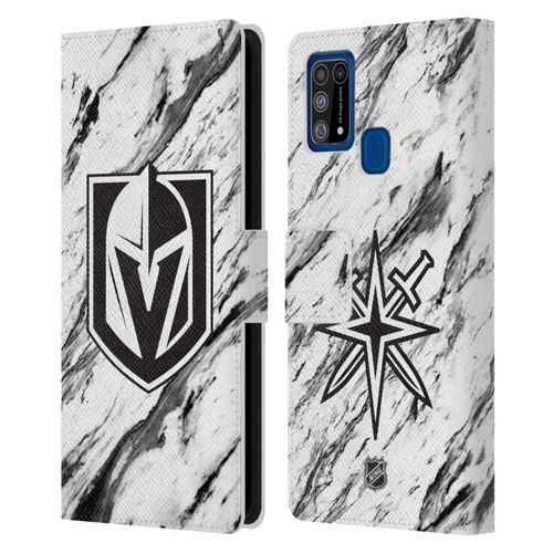 NHL Vegas Golden Knights Marble Leather Book Wallet Case Cover For Samsung Galaxy M31 (2020)