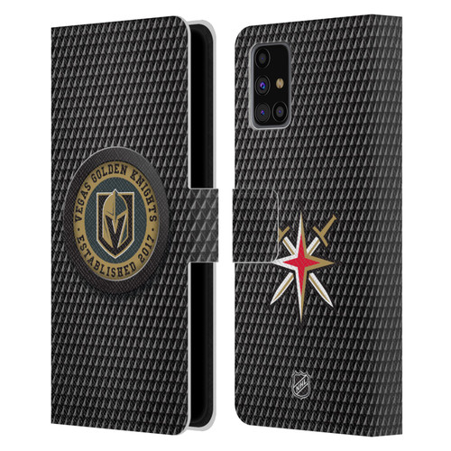 NHL Vegas Golden Knights Puck Texture Leather Book Wallet Case Cover For Samsung Galaxy M31s (2020)