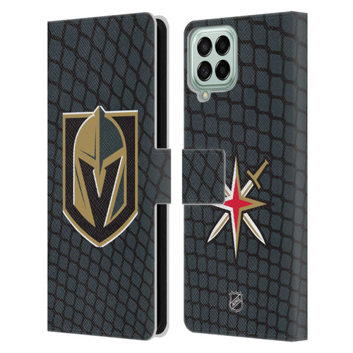 NHL Vegas Golden Knights Net Pattern Leather Book Wallet Case Cover For Samsung Galaxy M53 (2022)