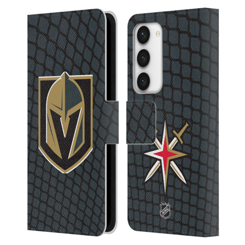 NHL Vegas Golden Knights Net Pattern Leather Book Wallet Case Cover For Samsung Galaxy S23 5G