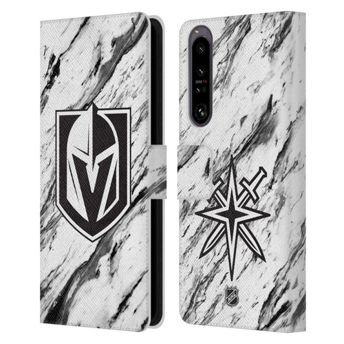 NHL Vegas Golden Knights Marble Leather Book Wallet Case Cover For Sony Xperia 1 IV