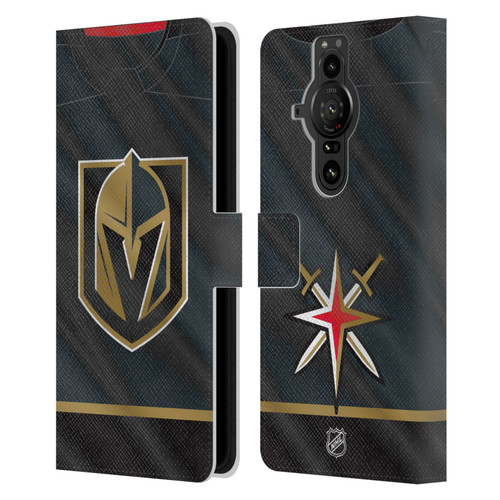 NHL Vegas Golden Knights Jersey Leather Book Wallet Case Cover For Sony Xperia Pro-I