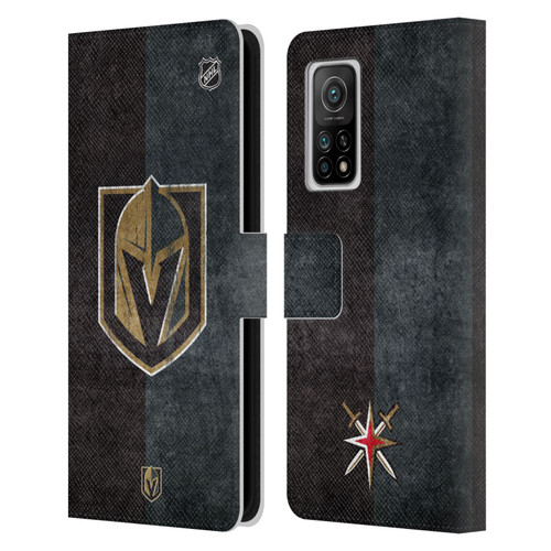 NHL Vegas Golden Knights Half Distressed Leather Book Wallet Case Cover For Xiaomi Mi 10T 5G