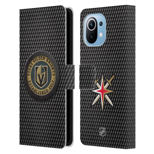 NHL Vegas Golden Knights Puck Texture Leather Book Wallet Case Cover For Xiaomi Mi 11