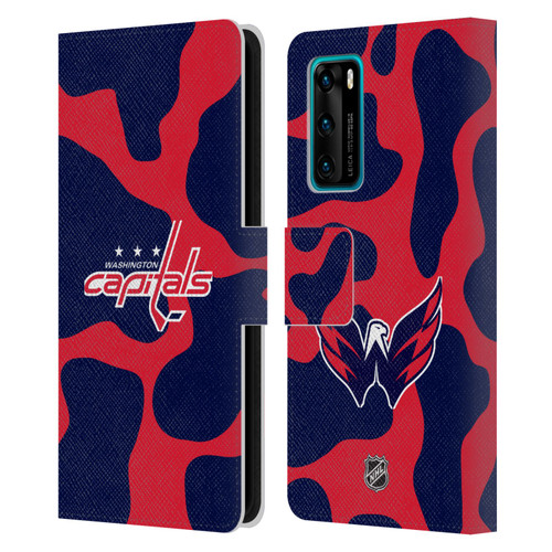 NHL Washington Capitals Cow Pattern Leather Book Wallet Case Cover For Huawei P40 5G