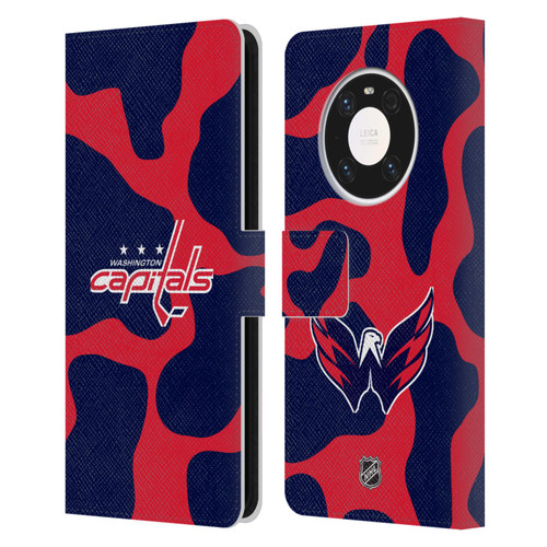 NHL Washington Capitals Cow Pattern Leather Book Wallet Case Cover For Huawei Mate 40 Pro 5G