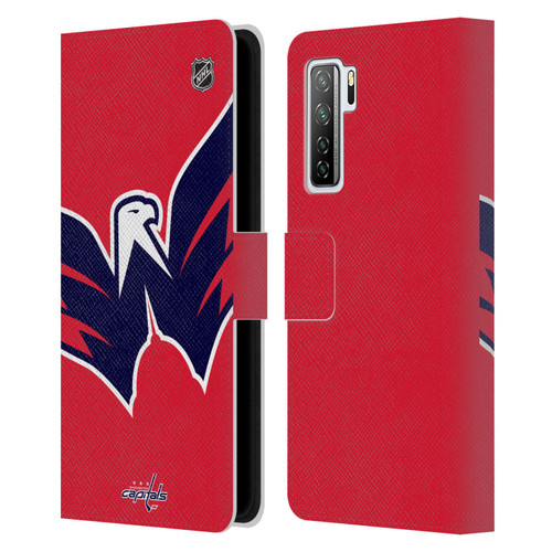 NHL Washington Capitals Oversized Leather Book Wallet Case Cover For Huawei Nova 7 SE/P40 Lite 5G