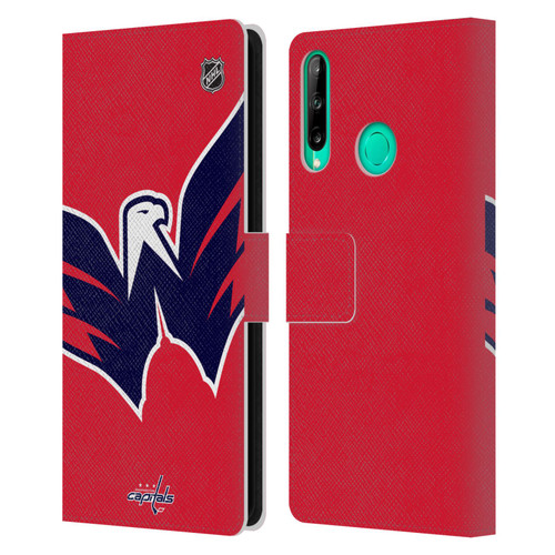 NHL Washington Capitals Oversized Leather Book Wallet Case Cover For Huawei P40 lite E