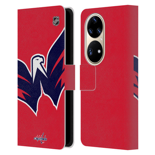 NHL Washington Capitals Oversized Leather Book Wallet Case Cover For Huawei P50 Pro