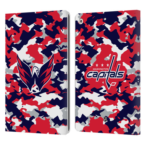 NHL Washington Capitals Camouflage Leather Book Wallet Case Cover For Apple iPad 10.2 2019/2020/2021