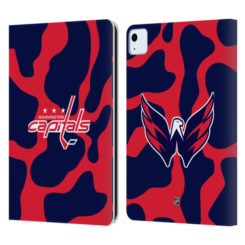 NHL Washington Capitals Cow Pattern Leather Book Wallet Case Cover For Apple iPad Air 11 2020/2022/2024