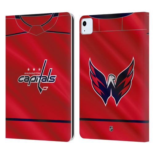 NHL Washington Capitals Jersey Leather Book Wallet Case Cover For Apple iPad Air 2020 / 2022
