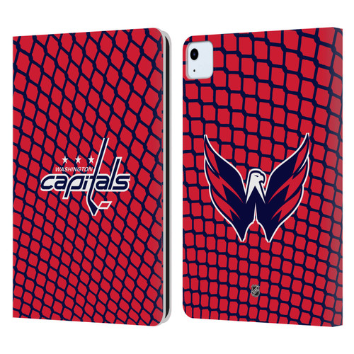 NHL Washington Capitals Net Pattern Leather Book Wallet Case Cover For Apple iPad Air 2020 / 2022