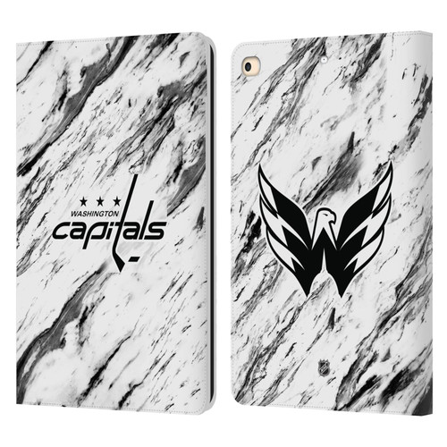 NHL Washington Capitals Marble Leather Book Wallet Case Cover For Apple iPad 9.7 2017 / iPad 9.7 2018