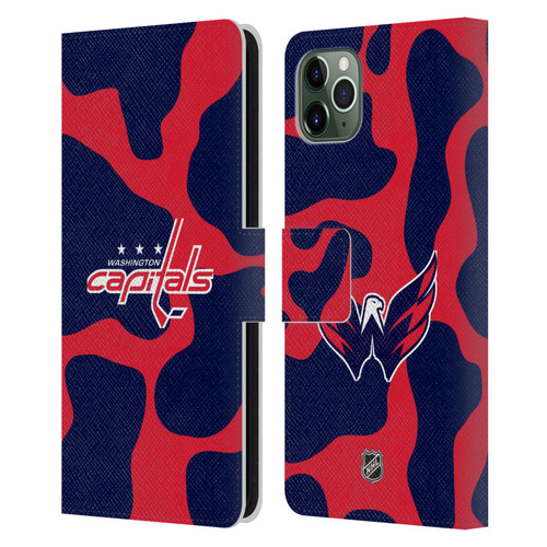 NHL Washington Capitals Cow Pattern Leather Book Wallet Case Cover For Apple iPhone 11 Pro Max