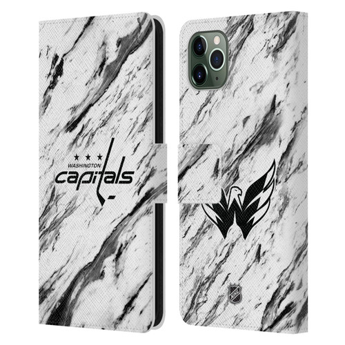 NHL Washington Capitals Marble Leather Book Wallet Case Cover For Apple iPhone 11 Pro Max