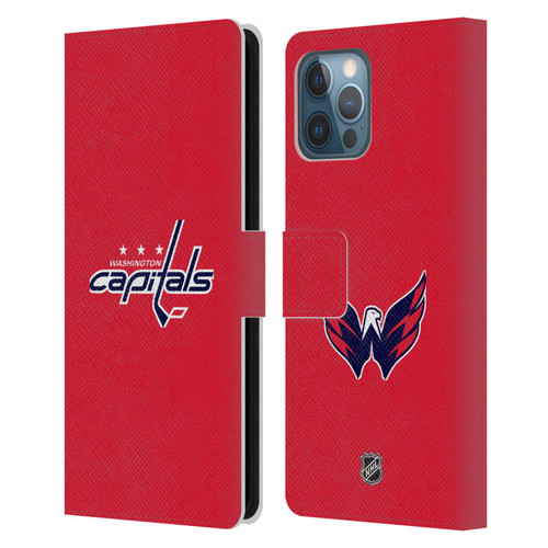 NHL Washington Capitals Plain Leather Book Wallet Case Cover For Apple iPhone 12 Pro Max