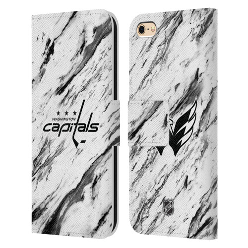 NHL Washington Capitals Marble Leather Book Wallet Case Cover For Apple iPhone 6 / iPhone 6s