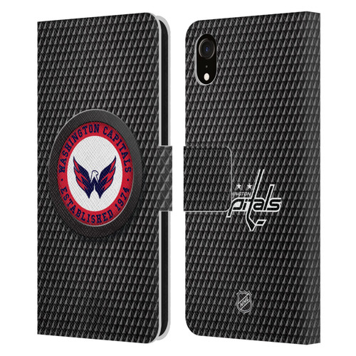 NHL Washington Capitals Puck Texture Leather Book Wallet Case Cover For Apple iPhone XR