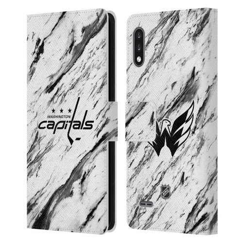 NHL Washington Capitals Marble Leather Book Wallet Case Cover For LG K22