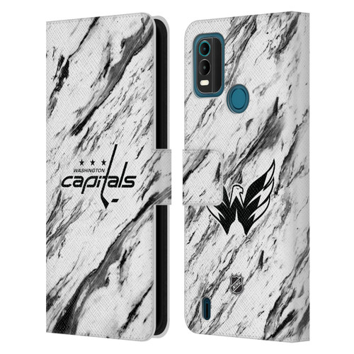 NHL Washington Capitals Marble Leather Book Wallet Case Cover For Nokia G11 Plus