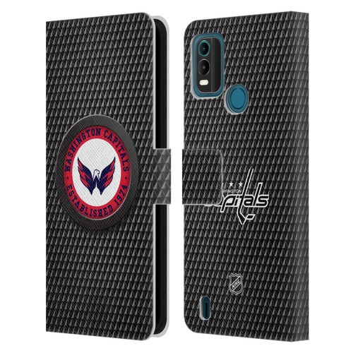 NHL Washington Capitals Puck Texture Leather Book Wallet Case Cover For Nokia G11 Plus