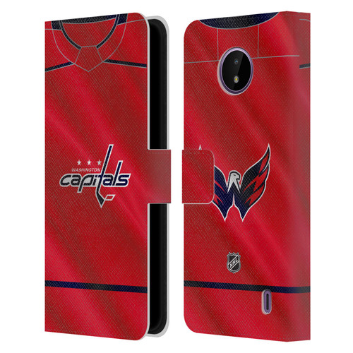 NHL Washington Capitals Jersey Leather Book Wallet Case Cover For Nokia C10 / C20