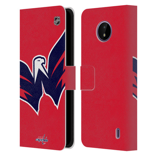 NHL Washington Capitals Oversized Leather Book Wallet Case Cover For Nokia C10 / C20
