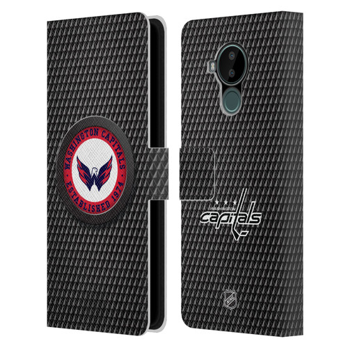 NHL Washington Capitals Puck Texture Leather Book Wallet Case Cover For Nokia C30