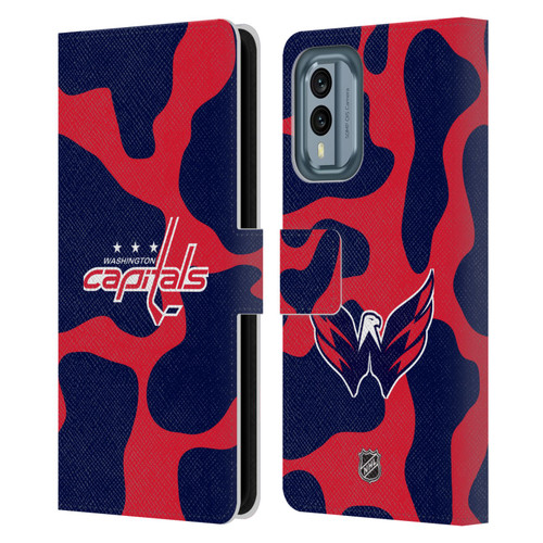 NHL Washington Capitals Cow Pattern Leather Book Wallet Case Cover For Nokia X30