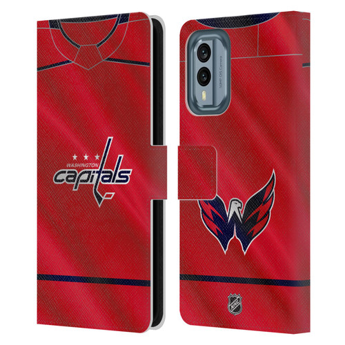 NHL Washington Capitals Jersey Leather Book Wallet Case Cover For Nokia X30