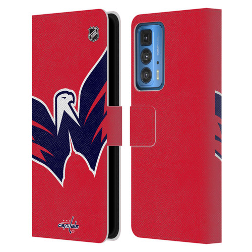 NHL Washington Capitals Oversized Leather Book Wallet Case Cover For Motorola Edge 20 Pro