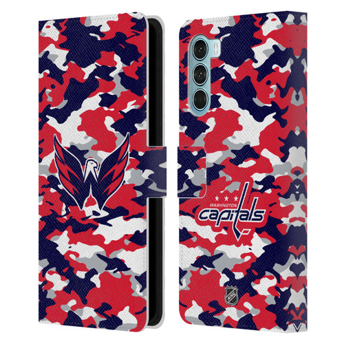 NHL Washington Capitals Camouflage Leather Book Wallet Case Cover For Motorola Edge S30 / Moto G200 5G