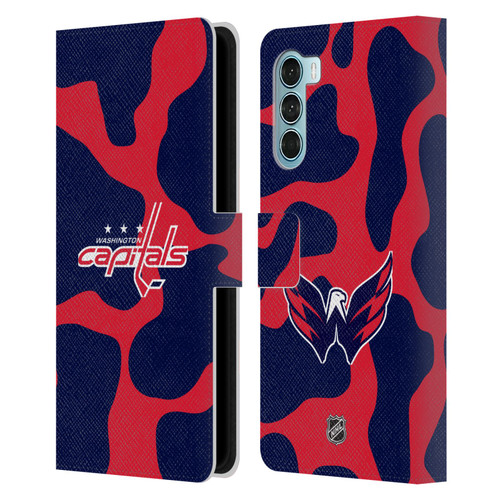 NHL Washington Capitals Cow Pattern Leather Book Wallet Case Cover For Motorola Edge S30 / Moto G200 5G