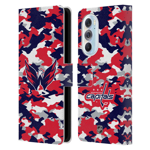 NHL Washington Capitals Camouflage Leather Book Wallet Case Cover For Motorola Edge X30