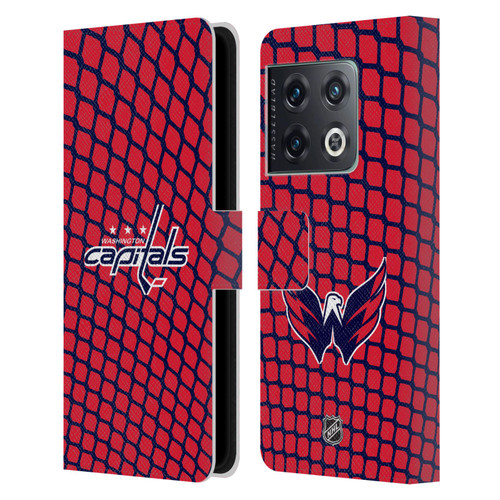 NHL Washington Capitals Net Pattern Leather Book Wallet Case Cover For OnePlus 10 Pro