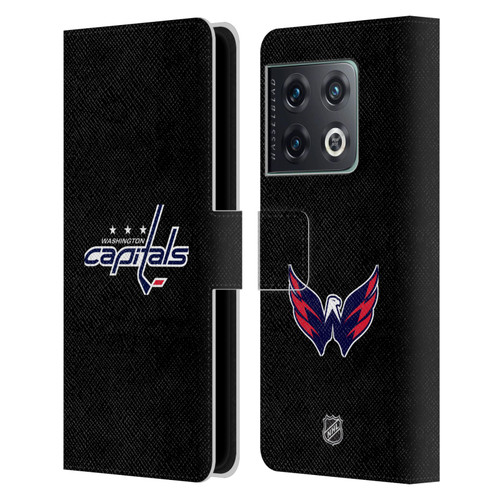 NHL Washington Capitals Plain Leather Book Wallet Case Cover For OnePlus 10 Pro