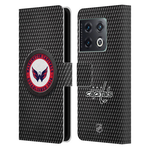 NHL Washington Capitals Puck Texture Leather Book Wallet Case Cover For OnePlus 10 Pro