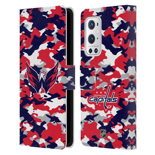 NHL Washington Capitals Camouflage Leather Book Wallet Case Cover For OnePlus 9 Pro