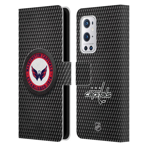 NHL Washington Capitals Puck Texture Leather Book Wallet Case Cover For OnePlus 9 Pro