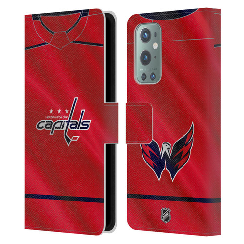 NHL Washington Capitals Jersey Leather Book Wallet Case Cover For OnePlus 9