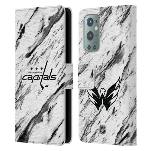 NHL Washington Capitals Marble Leather Book Wallet Case Cover For OnePlus 9