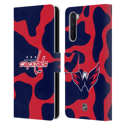 NHL Washington Capitals Cow Pattern Leather Book Wallet Case Cover For OnePlus Nord 5G