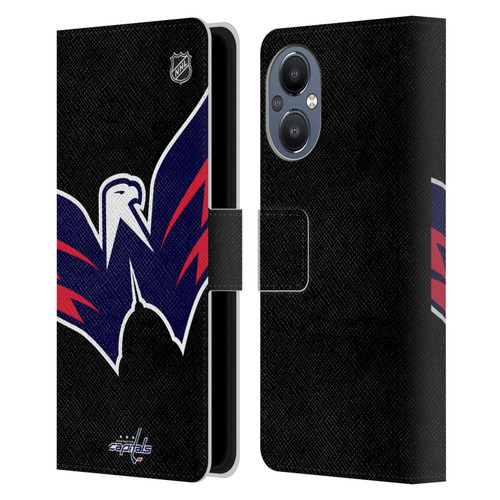 NHL Washington Capitals Oversized Leather Book Wallet Case Cover For OnePlus Nord N20 5G