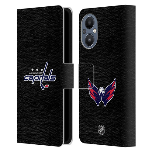 NHL Washington Capitals Plain Leather Book Wallet Case Cover For OnePlus Nord N20 5G