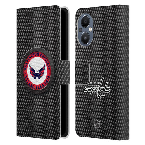 NHL Washington Capitals Puck Texture Leather Book Wallet Case Cover For OnePlus Nord N20 5G