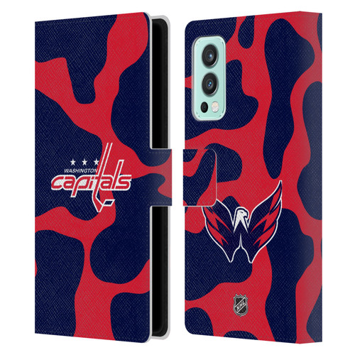 NHL Washington Capitals Cow Pattern Leather Book Wallet Case Cover For OnePlus Nord 2 5G